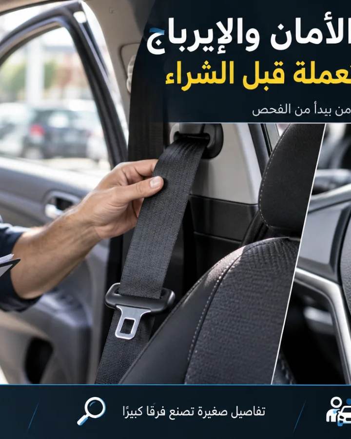 فحص أحزمة الأمان والإيرباج في السيارة المستعملة قبل الشراء